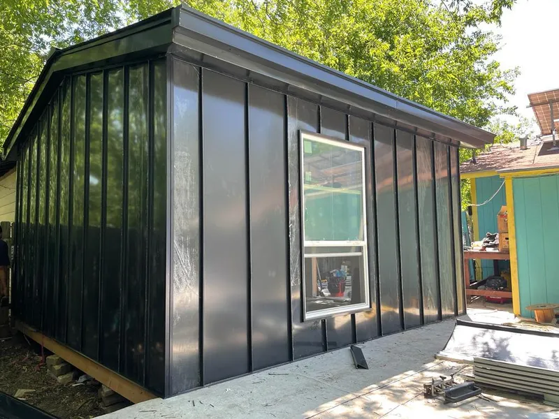 Black standing seam metal wall panels for Metal Roof Installation in Merrillville